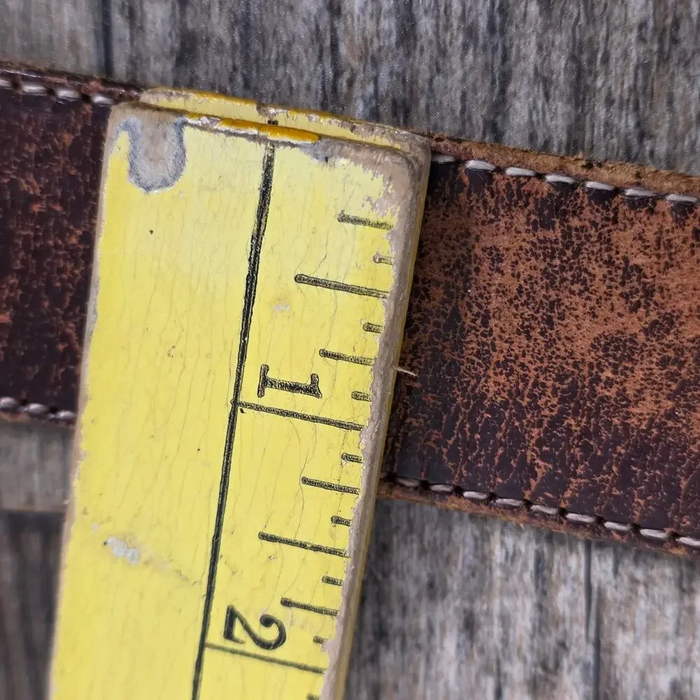Vintage Brown Leather Blank Distressed Western Cowboy No Buckle